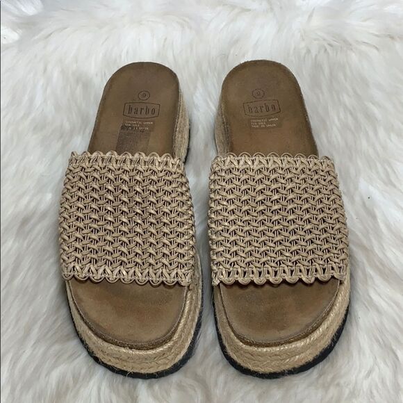 Barbo Tan Crochet Slide Sandals Sz 9 - Picture 2 of 6